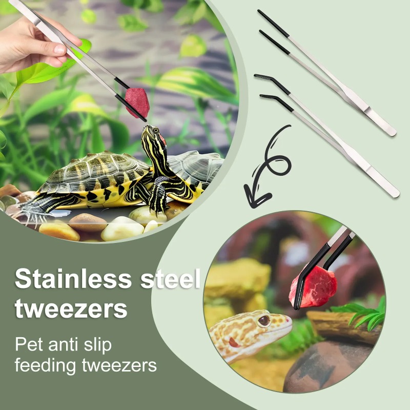 2Pcs Stainless Steel Tweezers  - Water Dish Reptile 리뷰 및 가격