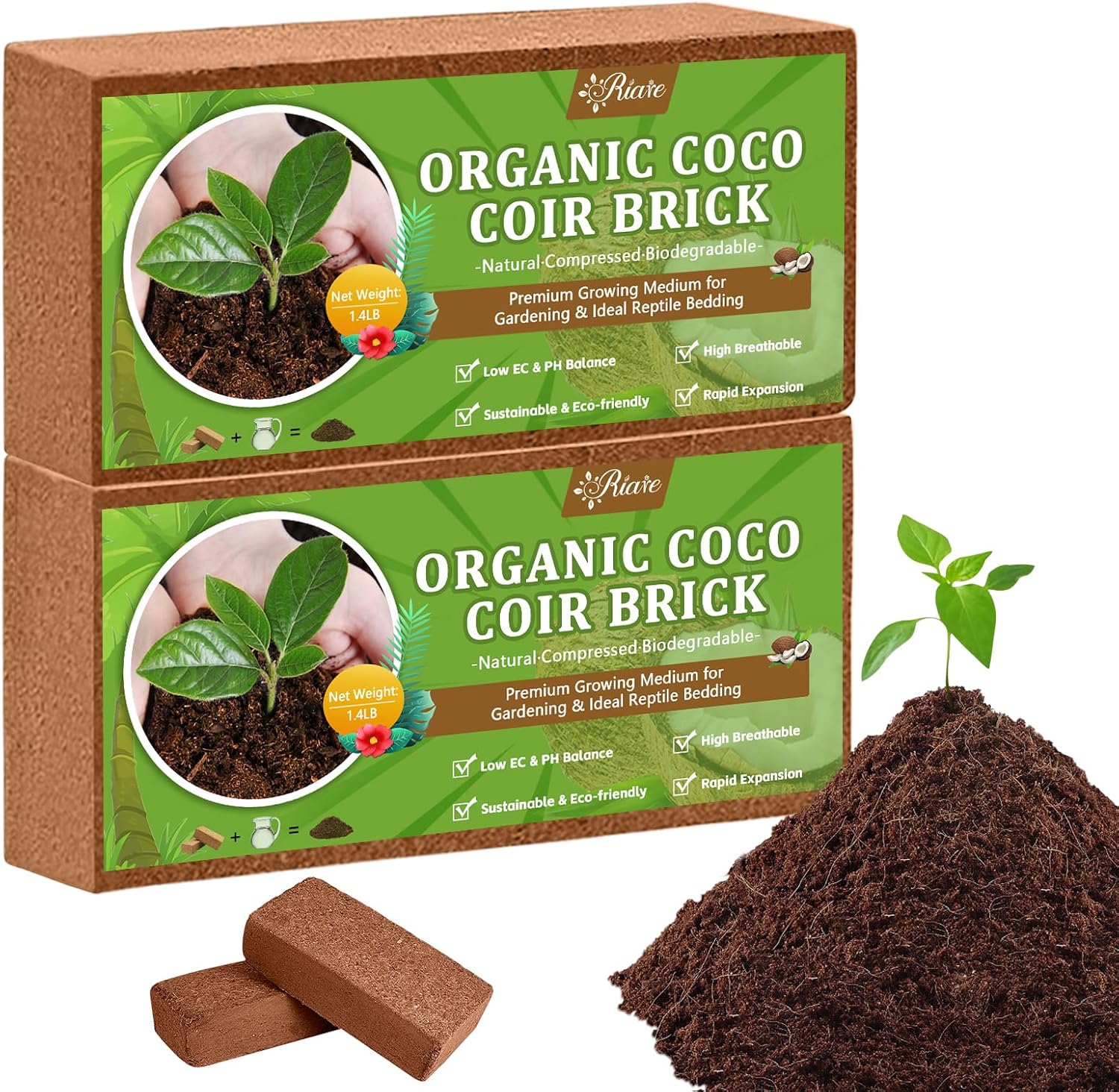 2pcs Organic Coco Coir Bricks  - Substrate Coconut Fiber 리뷰 및 가격