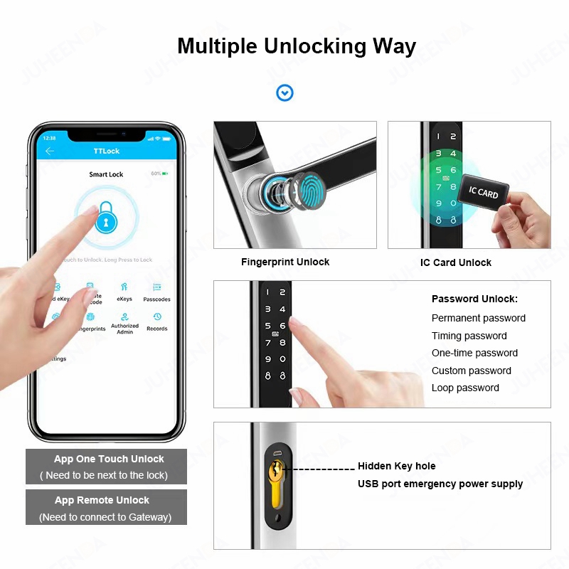 TTLock App Smart Aluminum Door - Glass Door Hinge 리뷰 및 가격